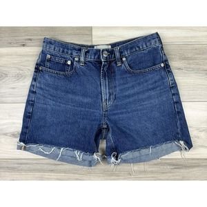 Everlane Womens Relaxed Raw Edge‎ Medium Denim Jean Shorts Sz 27